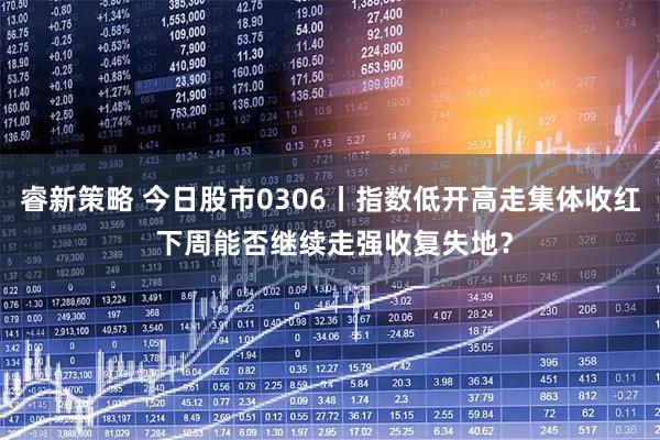 睿新策略 今日股市0306丨指数低开高走集体收红 下周能否继续走强收复失地？