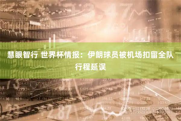 慧眼智行 世界杯情报：伊朗球员被机场扣留全队行程延误